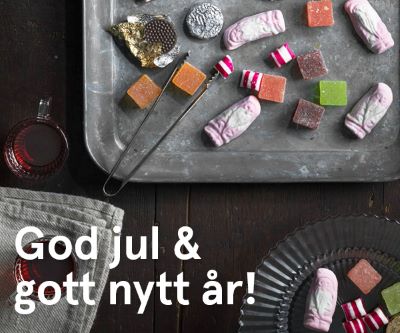 julgodis på en plåt