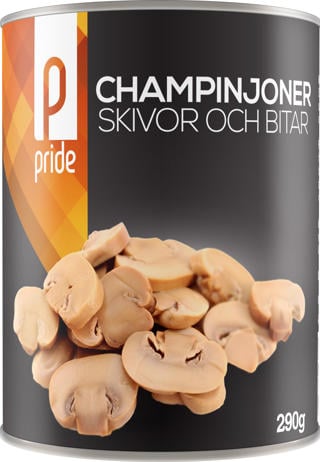 Champinjoner skivor och bitar