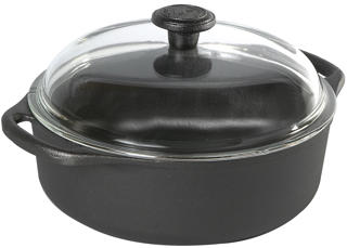 Gryta gjutjärn med glaslock Ø25cm h16cm 3L