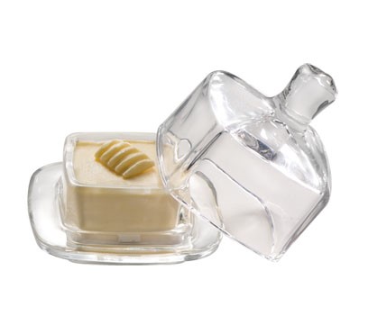 Smörkopp med Lock Glas 9x9x9cm