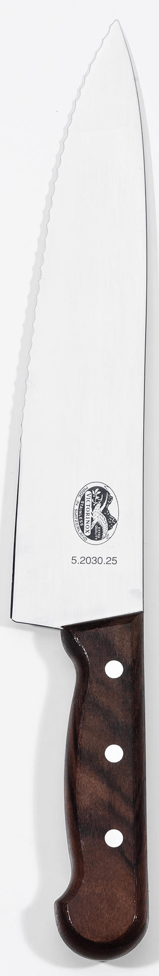 Kockkniv vågtandad 25cm med trähandtag