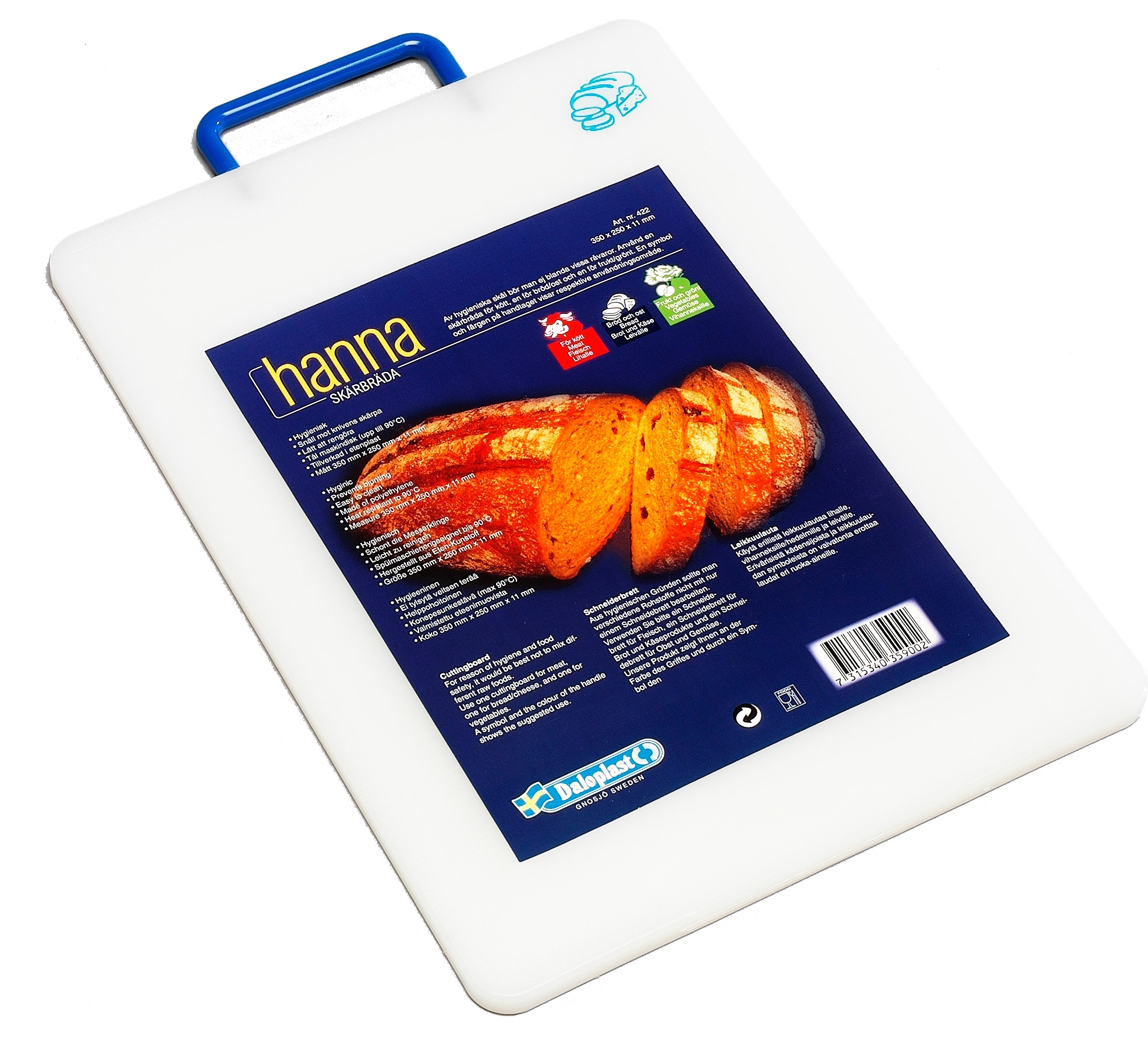 Skärbräda Hanna blå 35x25x1,1cm