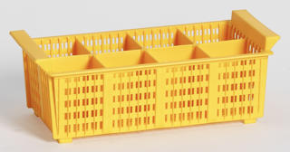 Bestickkorg 8-fack Plast Gul 43x21x15,5cm