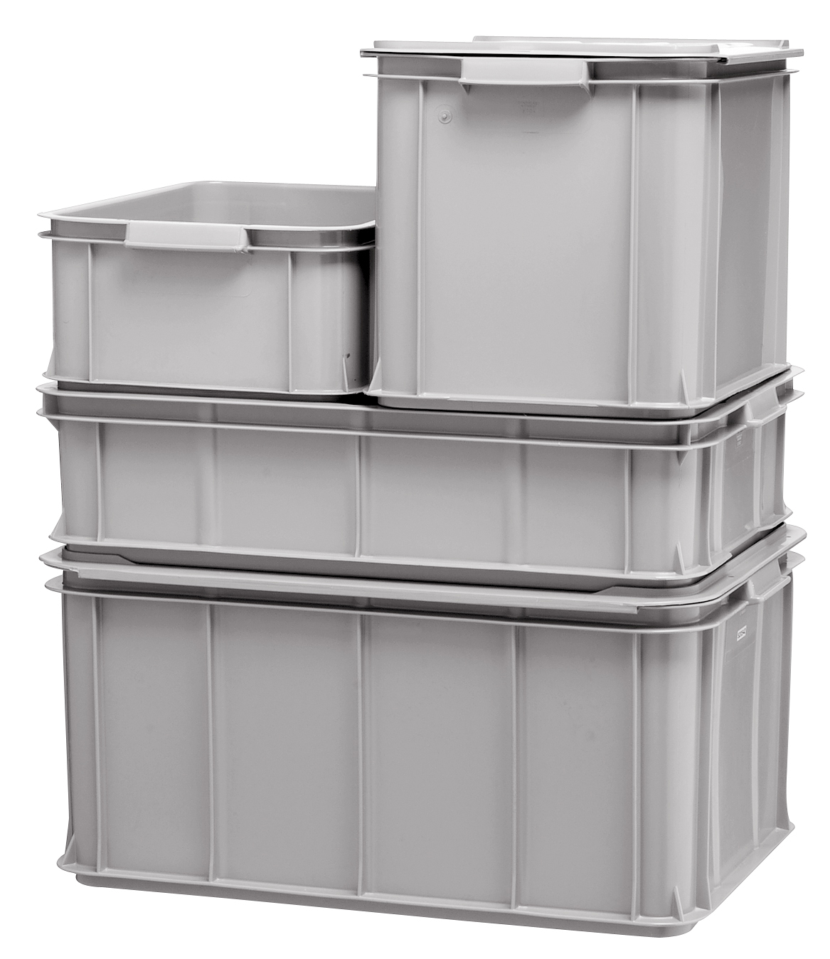 Transportlåda utan Lock Grå 60x40x28cm 55L