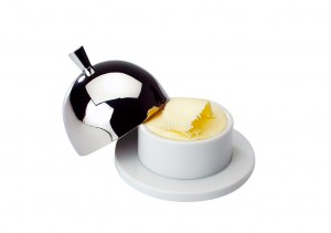 Smörkopp med Lock Porslin/Rostfri  9cm