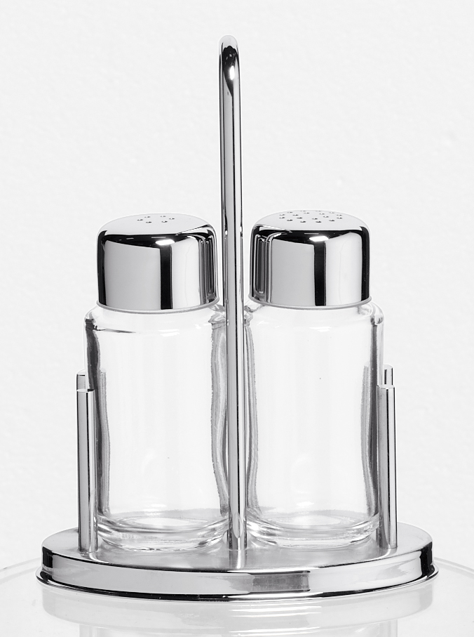 Kryddställ 2-delar Glas/Rostfri H16cm