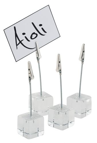 Menyhållare Akryl/Metall 4-pack