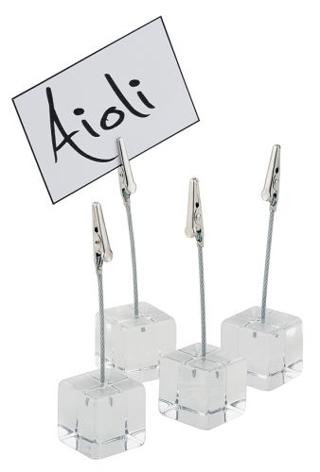 Menyhållare Akryl/Metall 4-pack