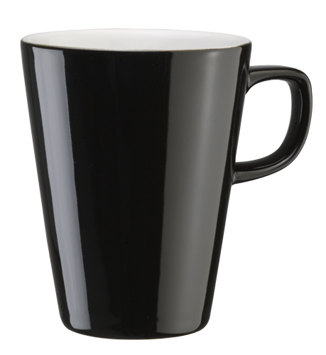 Mugg svart porslin 26 cl.