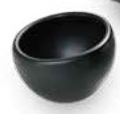 Skål lutande svart porslin 3,5cl
