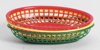 Korg Plast Oval Röd 24x15cm