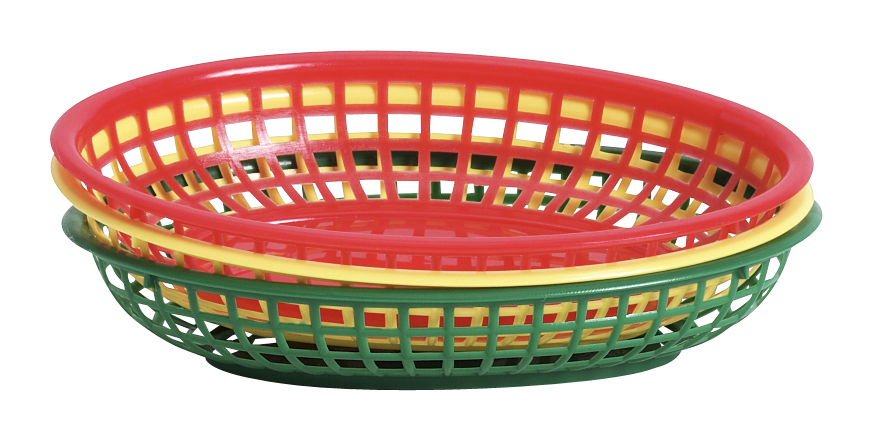 Korg Plast Oval Grön 24x15cm