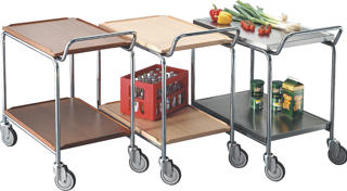 Bordsvagn 2 Hyllor Teak 90x55x95cm