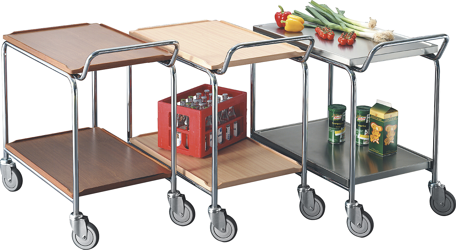 Bordsvagn 2 hyllor bok 80x52x95cm