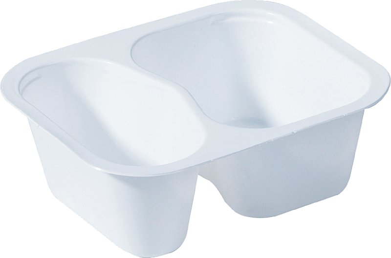 Form PP smårätter Duniform 2-fack vit
138x114x53mm 240/120ml
