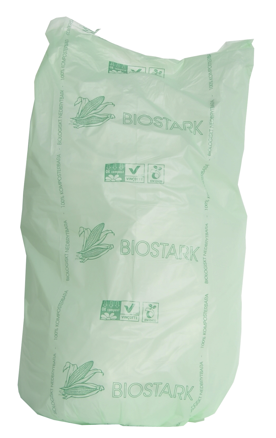 Sopsäck Biostark BioPLA 125L 30my 750x1150mm Grön