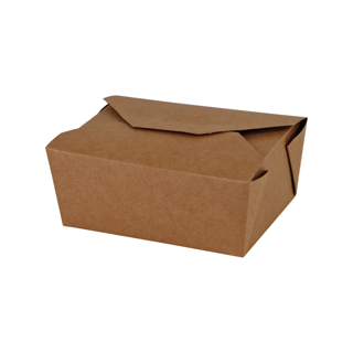 Box Kartong+PE Take away/Deli Brun 1400ml