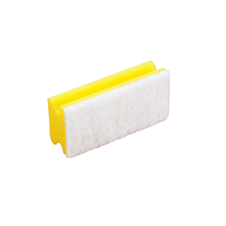 Rengöringssvamp med grepp, gul och vit, fin,
150x70x45mm