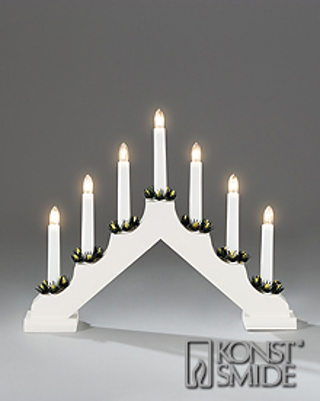 Ljusstake 7-armad vit