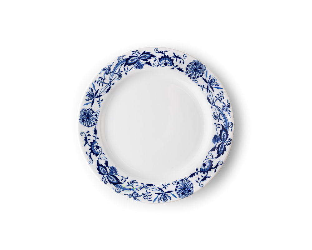 Cibulak Tallrik flat Ø24 dekor kant