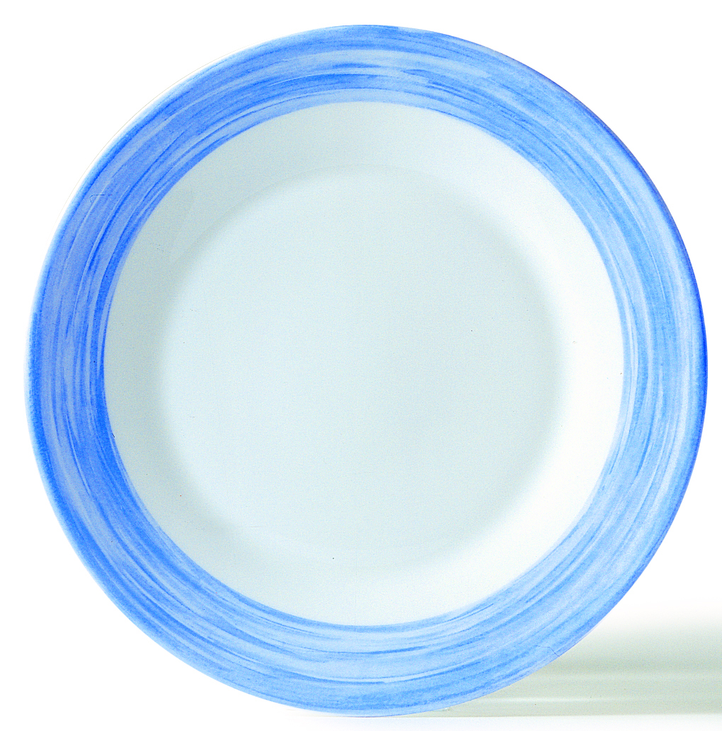 Brush Tallrik Djup Opalglas Blå Ø22,5cm