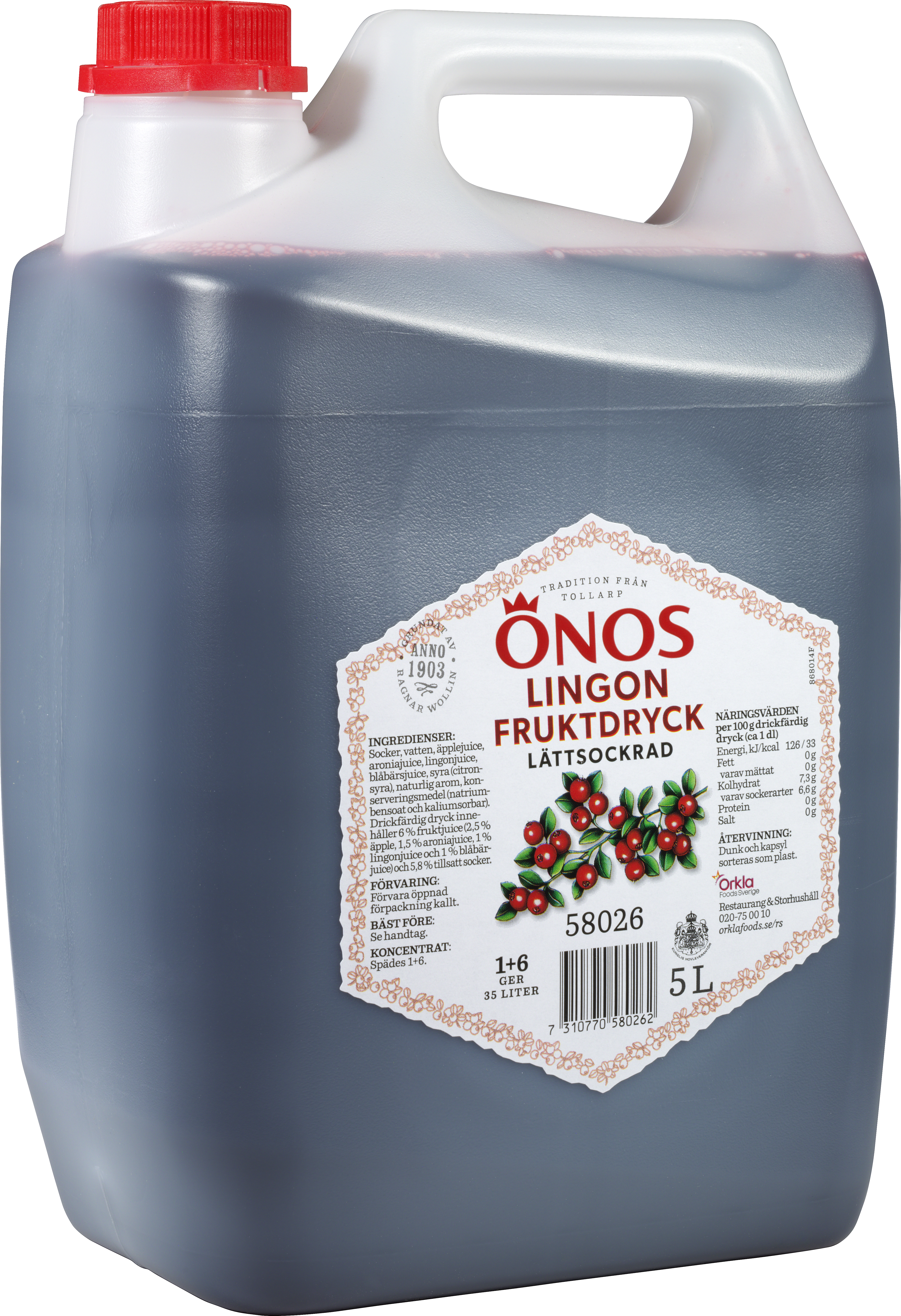 Måltidsdryck Lingon 1+6