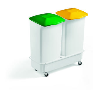 Återvinningsvagn 2st 40L tunnor 68x37,5x70,5cm