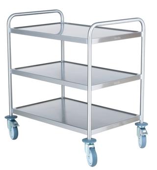 Storköksvagn 3 hyllor rostfri 90x55x90cm