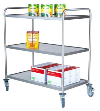 Storköksvagn 3 hyllor rostfri 107x57x120cm