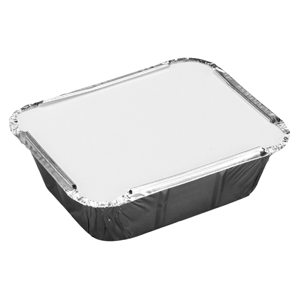 Aluminiumform med vitt lock 450ml