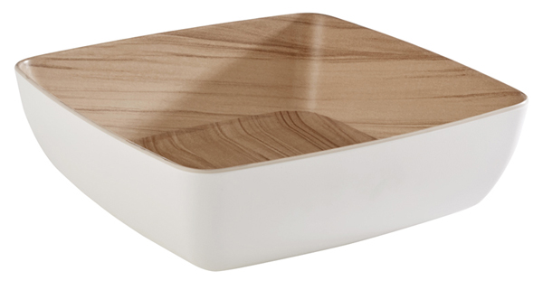 Frida Skål Melamin Svart/Trämönstrad 
25x25x7,5cm 2,65L