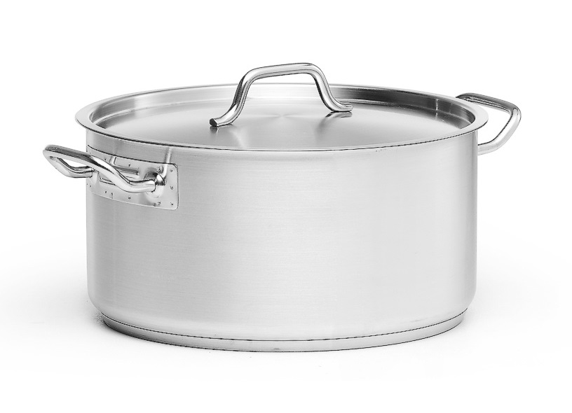 Kittel låg med lock rostfri Ø36cm h19cm 19L