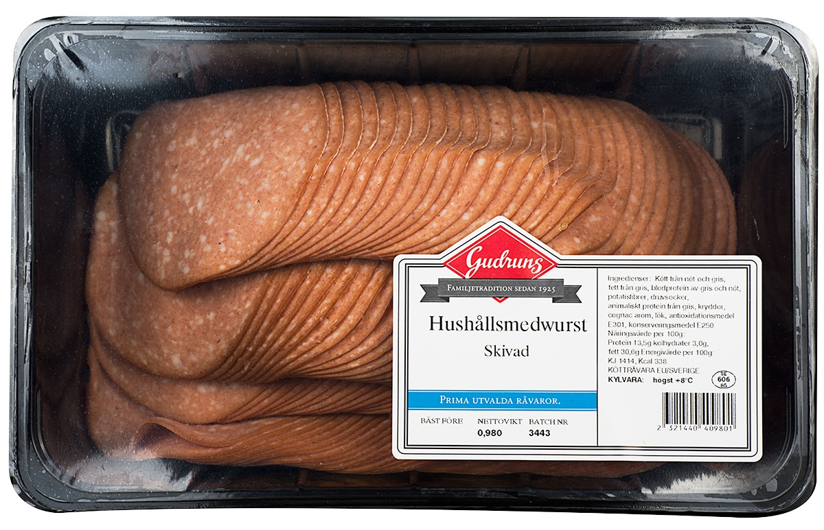 Hushållsmedwurst skivad