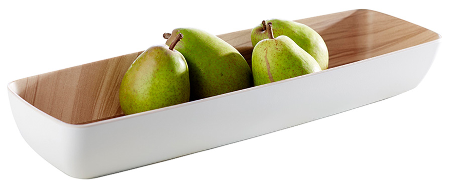 Frida Skål Vit/Trämönstrad Melamin GN 2/4 3,65L