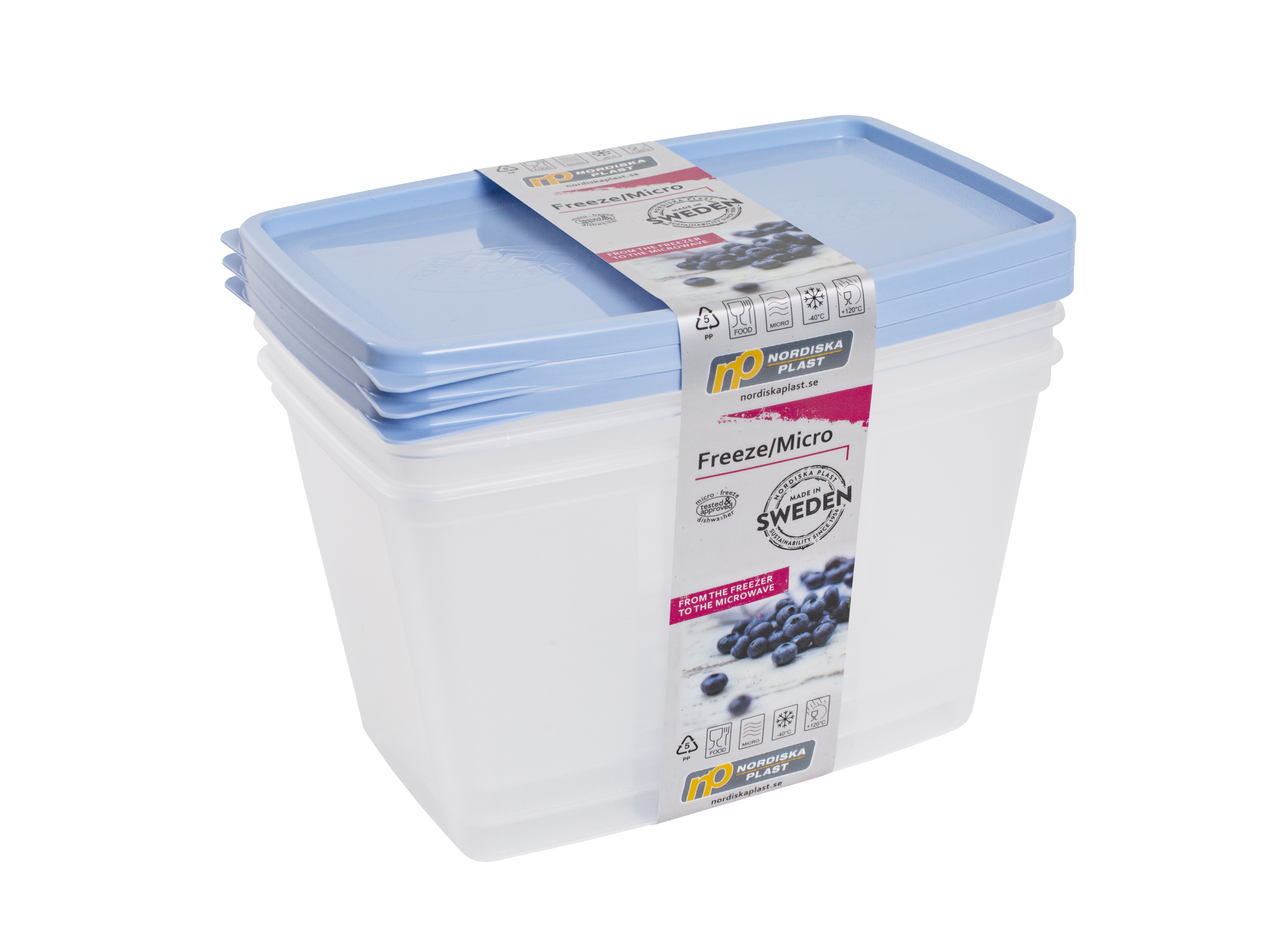 Förvaringsburk 17x12x10cm 1,2L 3 pack