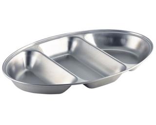 Uppläggningsfat 3-fack Rostfri 35x21x4cm