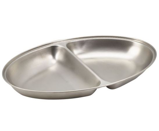 Uppläggningsfat 2 fack Rostfri 35x21x4cm