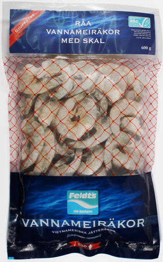 Vannameiräkor Råa 26-30 HLSO, IQF, ASC