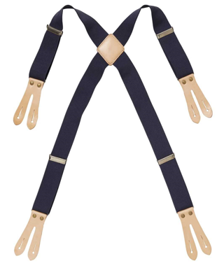 Resårhängsle 0568 marin med läder stl L/XL