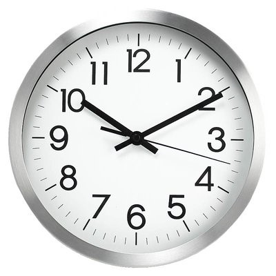 Väggur plast med aluminium ram Ø25cm