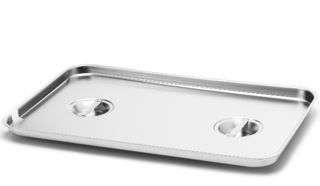 Lock med handtag och urtag för ösa rostfri GN 1/1