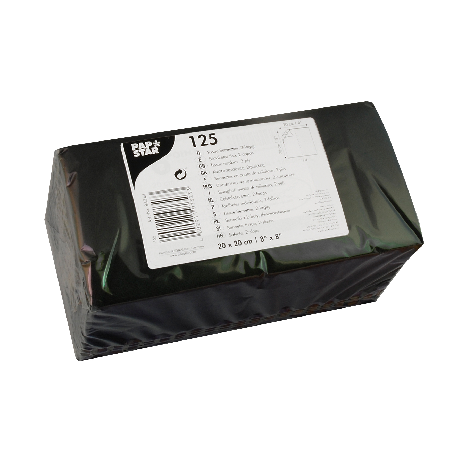 Servett svart 20x20 cm