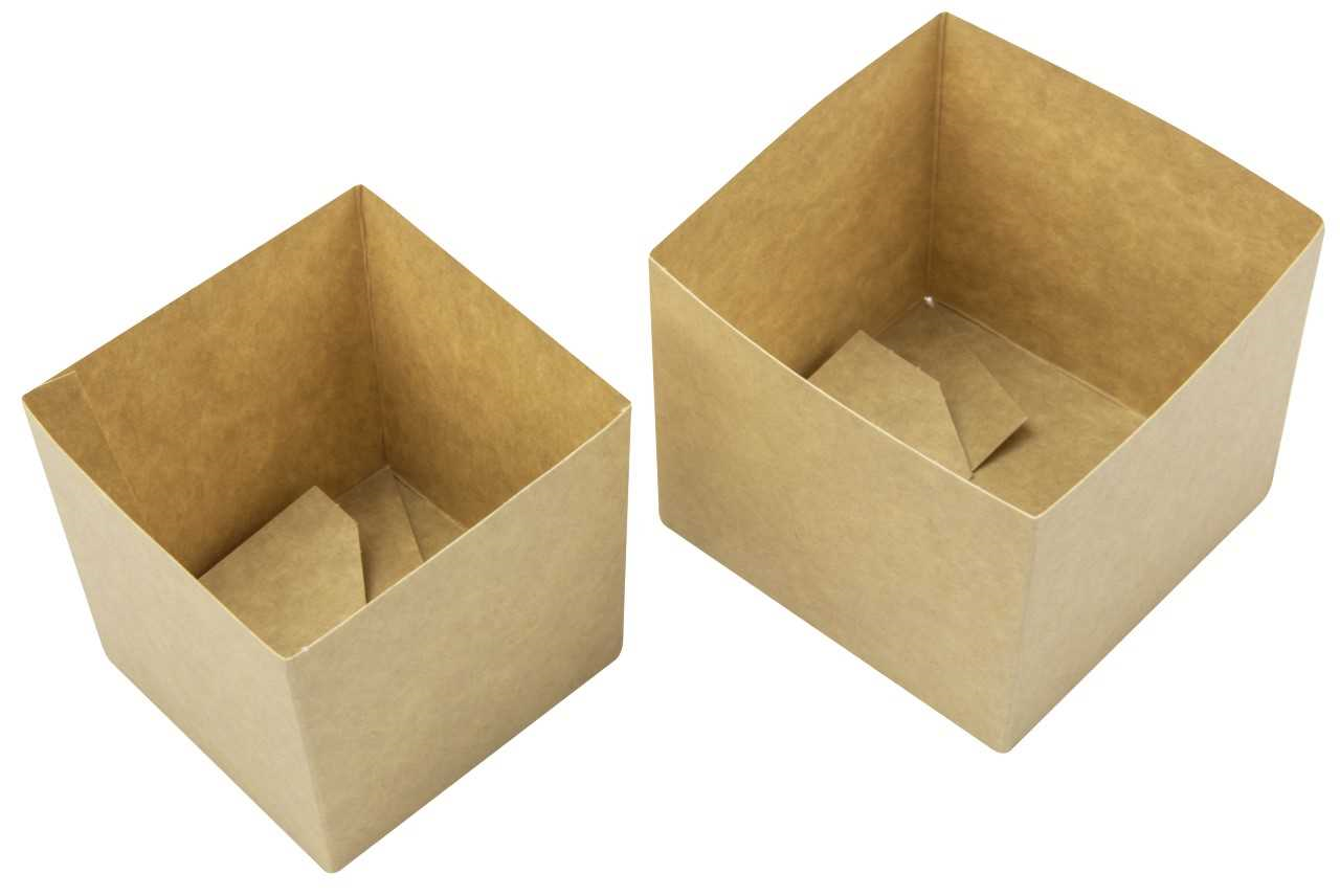 Pommesbägare kartong 70x60x75mm brun