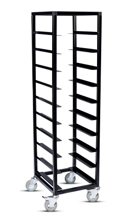 Brickvagn svartlackerad för brickor 43x33cm h152cm