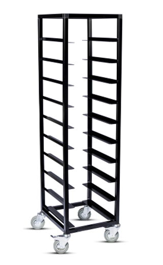 Brickvagn svartlackerad för brickor 43x33cm h152cm