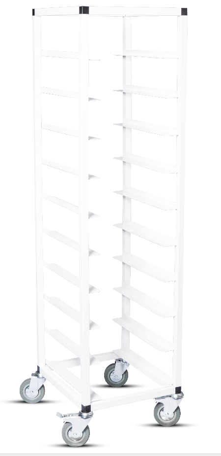 Brickvagn vitlackerad för brickor 36x28cm h152cm