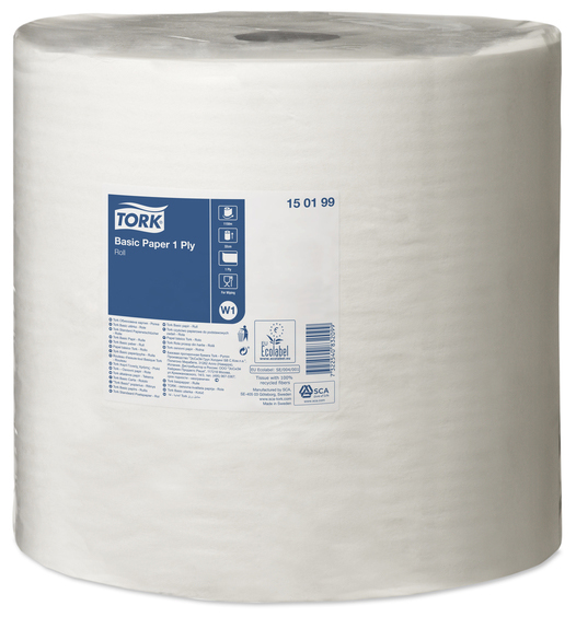 Avtorkningspapper W1 Basic stor rulle 1-lag
32cmx1150m vit