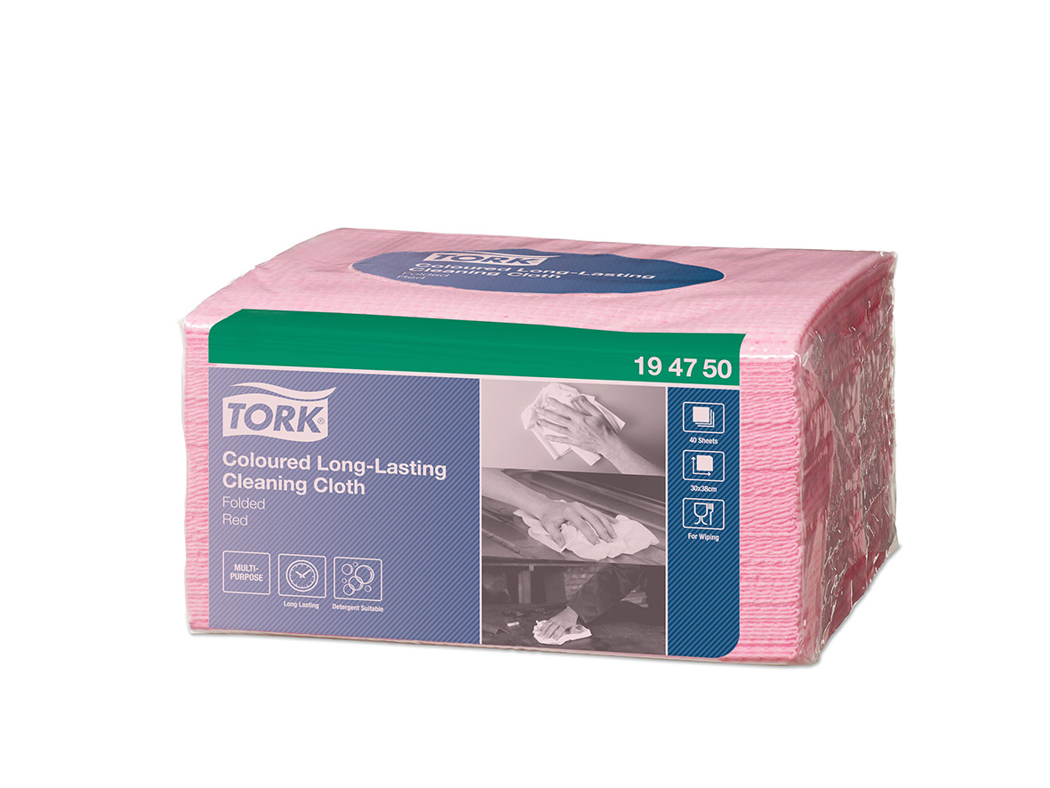 Rengöringsduk W8  Premium Färgkodad Röd 40-pack