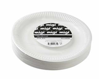 Tallrik Papper Vit 23cm