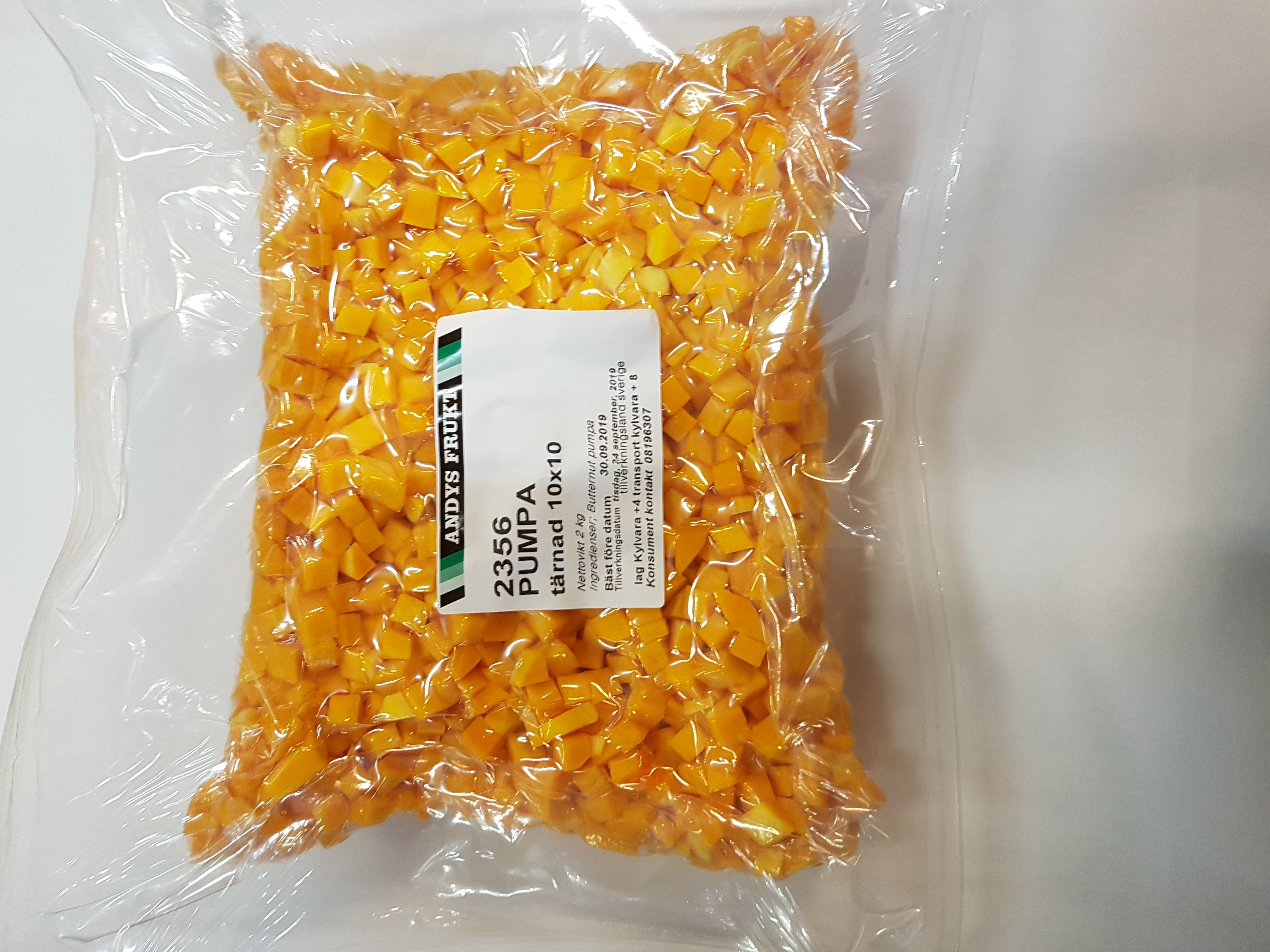 Butternut tärnad 10x10